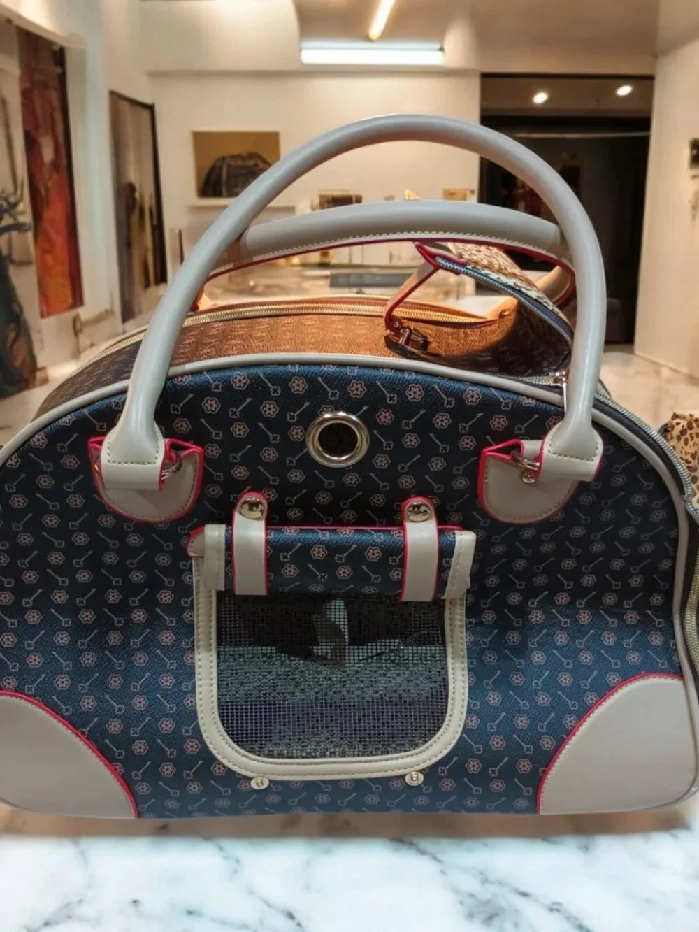 Small Pet Carrier / Designer Handbag Style Dog Travel Bag